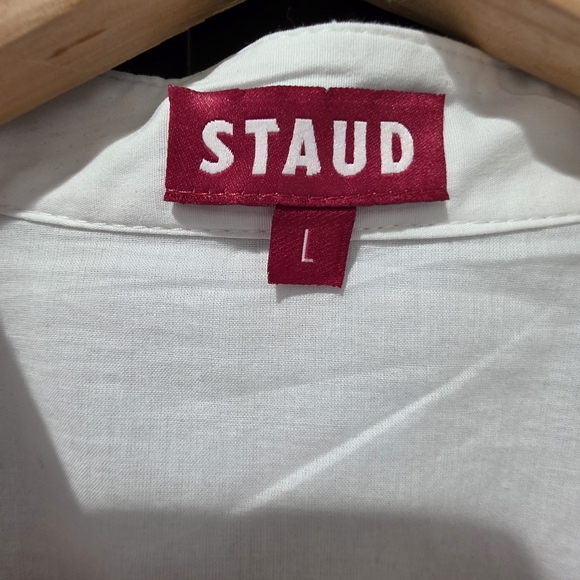 NWT Staud White Midi Maxi White Button Up Dress‎ Long Sleeves Sz Large - Picture 2 of 8